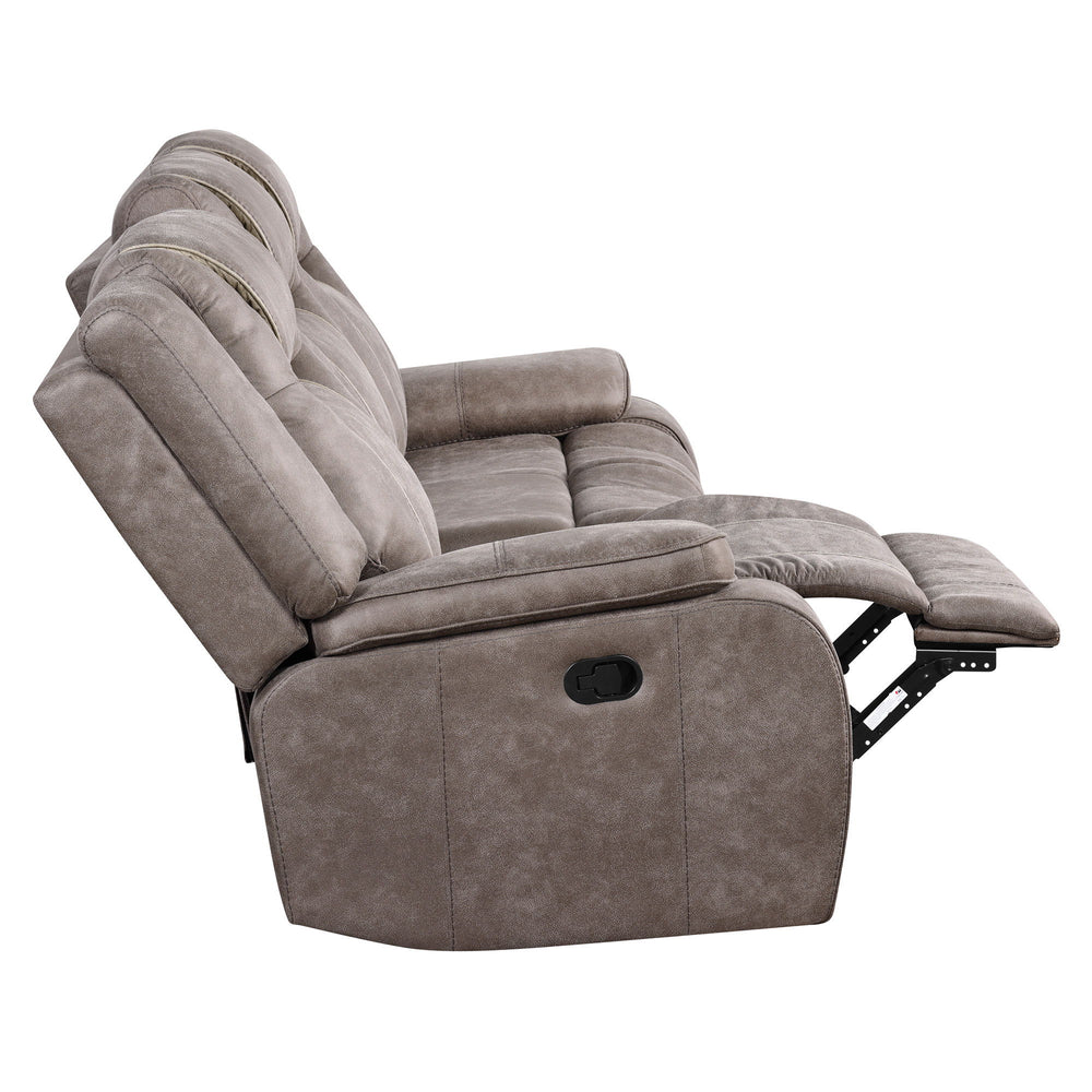 Plush, stuffed, and easy, the Blake Manual Dual-Reclining Sofa, Loveseat, and Recliner will feel at home in most any living space. Easy to clean (just wipe the high-performance fabric with a soft cloth!) and easy to operate (simply pull the latch to utili