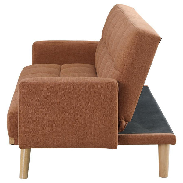 Kourtney - Upholstered Tufted Convertible Sofa Bed - Terracotta