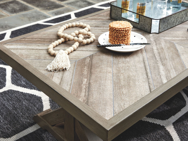 Beachcroft - Beige - Rectangular Cocktail Table