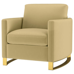 Corliss - Upholstered Curved Track Arm Chair - Camel