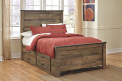 Whether she loves horses or he-'s a cowboy at heart, this full bookcase bed with under bed storage matches their authenticity. Rustic finish, plank-style details and nailhead trim pay homage to reclaimed barn wood, making for a chic look loaded with charm
