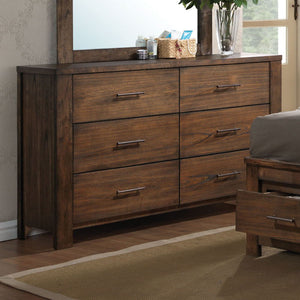The Merrilee dresser features 6 drawers with oak finish. All drawers have English dovetail and antique brass metal hardware, offers you plentiful storage with spacious drawers<br/><br/><b>Product Features</b><ul><li>Wooden Frame & Straight Leg</li><li>Cas