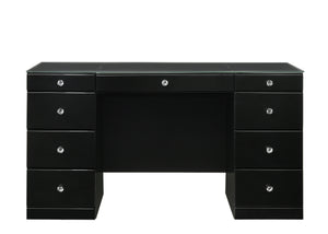 Avery - Vanity Desk With Glass Top - Black<h4><b>Avery - Vanity Base - Black</b></h4> <table width="100%"><colgroup><col style="width: 30%"> <col style="width: 70%"> </colgroup> <tbody> <tr> <td>Dimensions</td> <td> 57.00"L x 23.25"D x 31.00"H</td> </tr> 