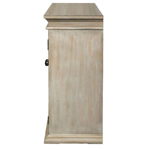 Kiara - 4-Door Wood Lattice Storage Accent Cabinet - Light Honey