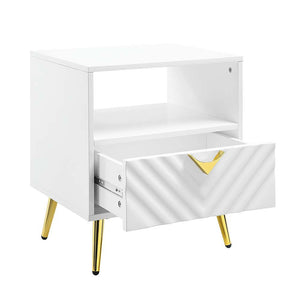 Gaines - End Table - White High Gloss Finish