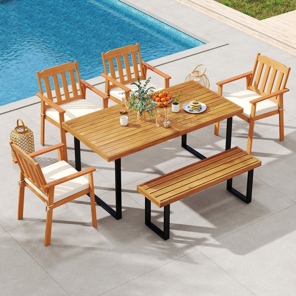 Please avoid leaving it outdoors in the rain to extend its lifespan<br>Crafted of solid acacia wood  warp-resistant  sturdy and reliable  built to last<br>Regular application of wood oil (not included) is recommended to maintain its luster<br>Supported by