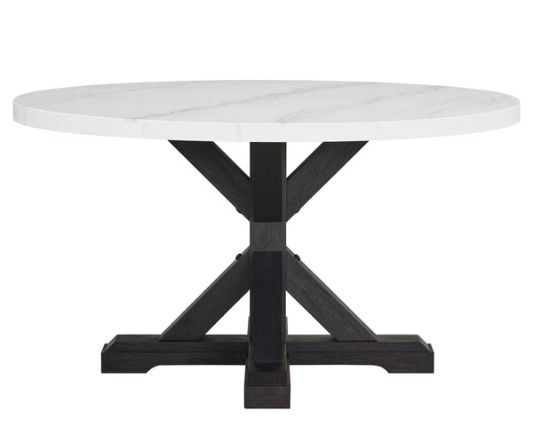 Varley - 5 Piece Round Dining Room Set - White / Gray