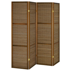 Enhance your space with this four-panel privacy screen, designed to offer both style and functionality. The FSC-certified solid pine wood frame ensures an eco-friendly choice, while the bamboo panels bring a natural, textured look to any room. Perfect sho
