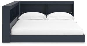 Simmenfort - Navy Blue - Full Bookcase Storage Bed