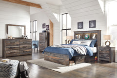 Drystan - Full Bookcase Bed With 4 Storage Drawers - 7 Pc. - Dresser, Mirror, Full Bed - Multi