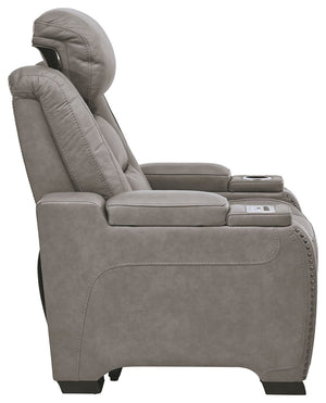 The Man-Den - Gray - PWR Recliner/Adj Headrest