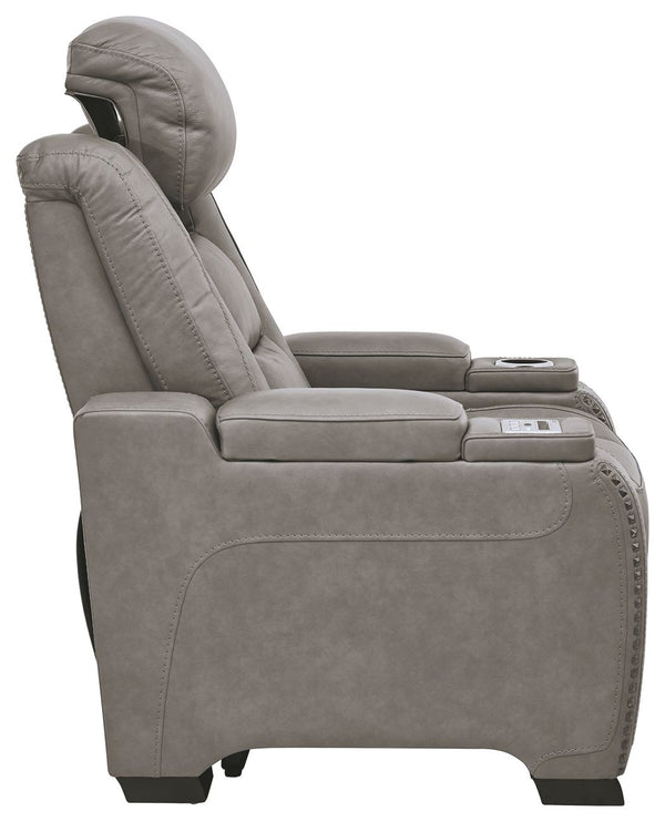 The Man-Den - Gray - PWR Recliner/Adj Headrest