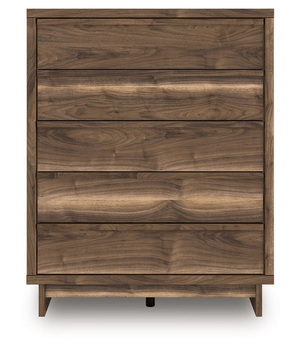  while the angular base incorporates contemporary motifs. Integrated drawer ha