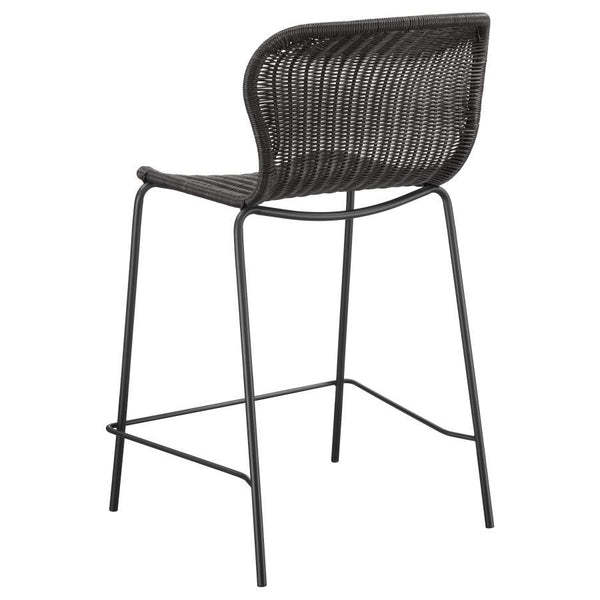 Mckinley - Faux Rattan Metal Counter Chair (Set of 2) - Brown