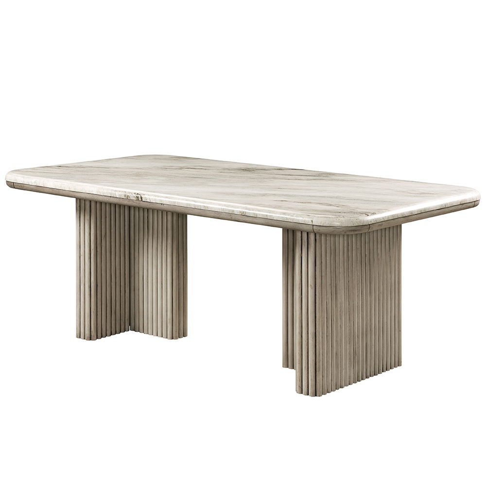 Elevate your dining experience with the Charity dining set. Featuring a sleek marble tabletop and a gray oak finish, this set exudes modern elegance. The sturdy base and stylish chairs create a harmonious blend of comfort and sophistication. Perfect for i