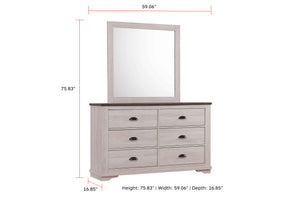 Coralee - King 5 Piece Bedroom Set - Chalk / Gray