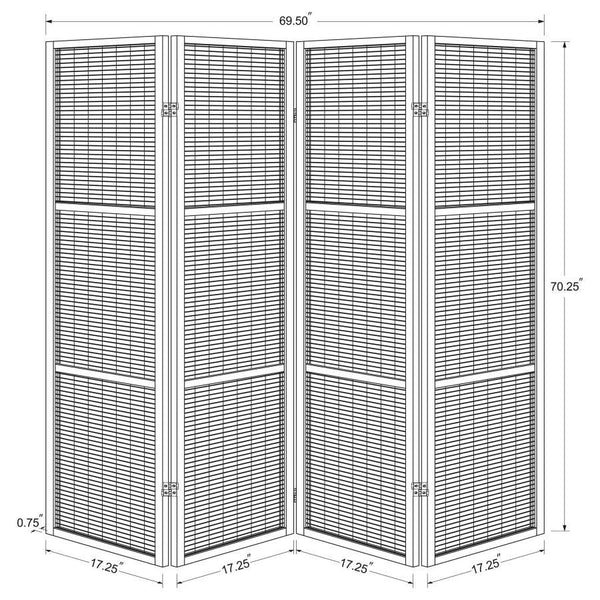 Browning - 4-Panel Bamboo Room Divider Folding Screen - Walnut