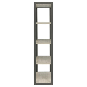 Loomis - 72## 4-Shelf Bookshelf - Whitewashed Gray