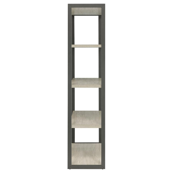Loomis - 72## 4-Shelf Bookshelf - Whitewashed Gray