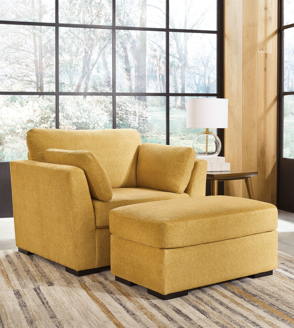 You want your home to reflect your modern, trendy eye for design. This seating package is here to help. Bold, bright and beautiful, it adds a fashion-forward pop of color to your living room. Velvet-like upholstery and matching bolster pillows keep comfor