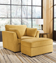You want your home to reflect your modern, trendy eye for design. This seating package is here to help. Bold, bright and beautiful, it adds a fashion-forward pop of color to your living room. Velvet-like upholstery and matching bolster pillows keep comfor