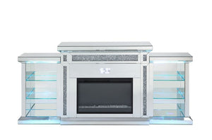Noralie - Fireplace - Mirrored & Faux Diamonds