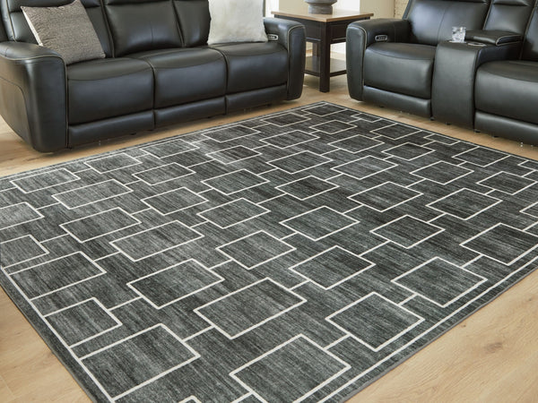 Elderland - Black / Gray - Washable Large Rug