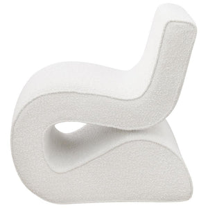 Ronea - Boucle Upholstered Armless Curved Chair - Cream