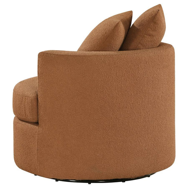 Debbie - Upholstered Swivel Accent Chair - Burnt Orange