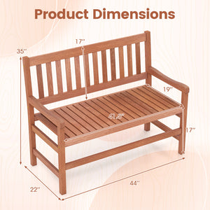 Solid wood frame for long-lasting and dependable support<br>Teak oil finish ensures extended outdoor use<br>Wide 41.5-inch seat comfortably fits 2 adults<br>Supports up to 550 lbs for reliable seating<br>Inclined backrest and curved armrests encourage a m