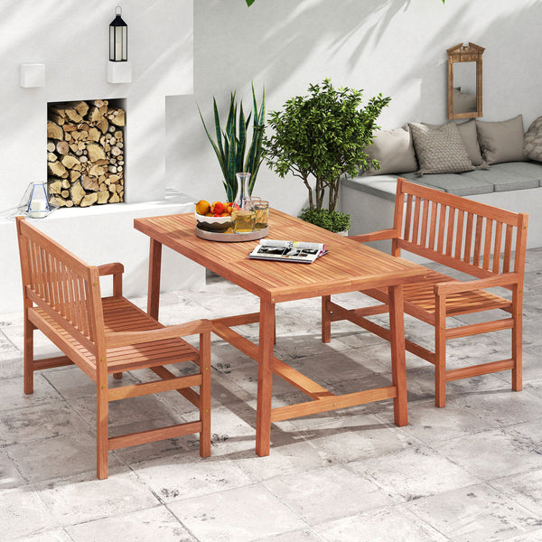 Solid wood frame for long-lasting and dependable support<br>Teak oil finish ensures extended outdoor use<br>Wide 41.5-inch seat comfortably fits 2 adults<br>Supports up to 550 lbs for reliable seating<br>Inclined backrest and curved armrests encourage a m
