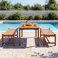 Solid hardwood construction ensures long-lasting outdoor use<br>Teak oil finish provides enhanced protection<br>44-inch wide seat comfortably accommodates 2 adults<br>Curved seat design offers ergonomic comfort and support<br>Breathable slatted seat promo