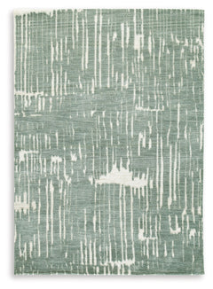 Give your floors a facelift with the abstract design of this rug. It expertly executes a marriage of color and pattern to craft a contemporary feel in your home. Stage it in a room with accent pillows or wall art in matching shades of teal for a monochrom