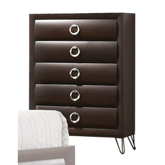 KD Leg, 5 Drw Drawer: Curved Fronts, GLIDE Center Metal (Kenlin), DOVETAIL English Front & Back, FELT-LINED Top Drawer ONLY, Safety Stop Included, Manual/Self-Close, Hardware: Single Pull Ring, Stainless Steel CONSTRUCTION Wooden Case: Wood (Rbw), Wood Ve