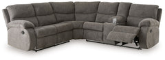 Cozy comfort is on the rise with this reclining sectional. So velvety soft, the trendy pewter-hued chenille upholstery is made for everyday indulgence. Overstuffed and stylishly wrapped, the sumptuous cushions and pillow top armrests display the comfortab