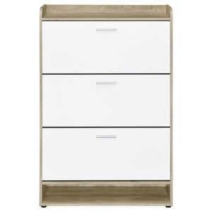 Denia - 3-Tier Engineered Wood Shoe Cabinet - White