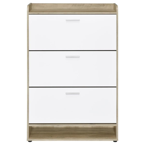 Denia - 3-Tier Engineered Wood Shoe Cabinet - White