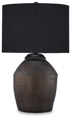Add a touch of casual elegance to your home with this table lamp. Its stunning metallic black finish over terra cotta offers a striking effect. This lamp exudes an informal yet stylish aesthetic, creating the ideal lighting accent for casual spaces. Just 