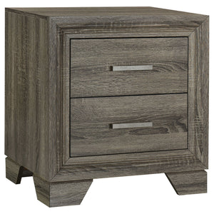 Augment your styling and approachable bedside with a transitional two-drawer nightstand. Delivering a touch of farmhouse charm and casual ambiance, it provides plenty of storage at your bedside. Its wide top is ideal for a reading light or a vase, offerin