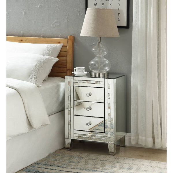  or any other items you prefer to keep close at hand. Its three drawers boast crystal knobs and frame