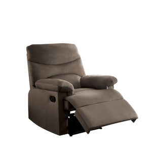 The lovely Arcadia recliner offers comfort, style and value for any home. A smooth fabric seat cushion provides relaxation from seat to toe with an easy to reach external handle for operating the reclining mechanism.<br/><br/><b>Product Features</b><ul><l