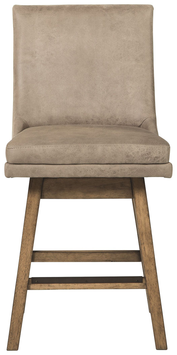 Tallenger - Dark Brown - UPH Swivel Barstool (Set of 2)