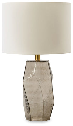 An elegant profile makes a simple yet stunning statement when viewed from any angle. This translucent glass table lamp, with its hexagon-shaped base, adds fluidity with a cool textured effect, providing an intriguing look for modern or transitional spaces