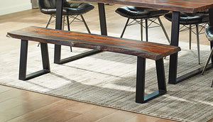  each piece showcases unique natural grain variations for a one-of-a-kind look. The black powder-coated metal base 