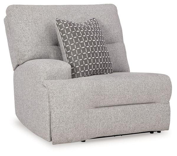 This left-arm facing power recliner is made with Next-Gen Nuvellaâ„¢ (polyester) upholstery. Pairs with other items in the series to make a sectional.<br><br><b>Additional Dimensions</b><br><ul><li>Arm height: 25-"</li><li>Seat depth: 24-"</li><li>Seat he