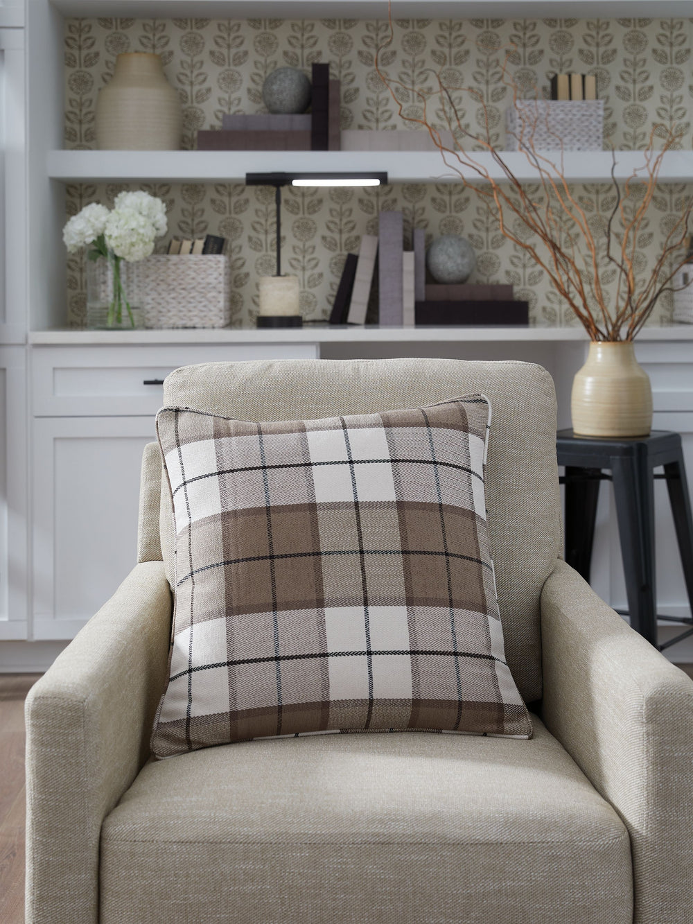 This accent pillowâ€™s understated plaid pattern gives it a fresh look, while the soft texture adds a cozy feel. It-'s perfect for layering with other patterns or adding a touch of personality to a solid-colored sofa or bed.<br/><br/><b>Product Features</