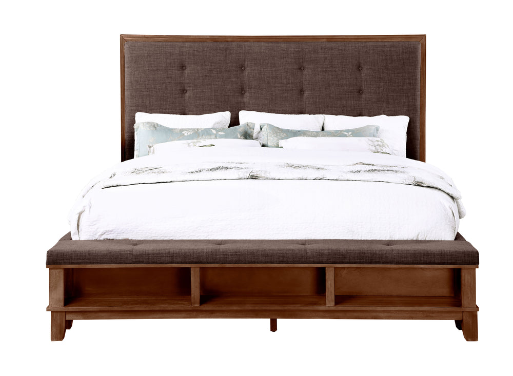 The Cagney Storage Bed in Chestnut Brown is a perfect fusion of durability, elegance, and practicality. This meticulously crafted bed features a solid Rubberwood frame, enhanced with premium engineered woods and authentic Acacia wood veneers, ensuring bot