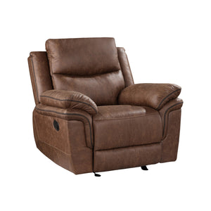 The Ryland Glider Recliner in Brown offers the perfect blend of durability, comfort, and style. Built with premium hardwood and plywood frames, this recliner ensures lasting stability and support. The resilient foam cushions, combined with advanced pocket