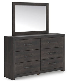 This dresser with mirror puts a casually chic twist on everyday function. Its rustic charcoal finish pairs well with other neutrals and pops of color alike, giving you the flexibility to change up your aesthetic as you please. Smooth-gliding drawers keep 