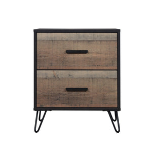  making it an essential addition to any bedroom. This nightstand is meticulously crafted from eco-friendly manufactured woods and finished with a decorative lami